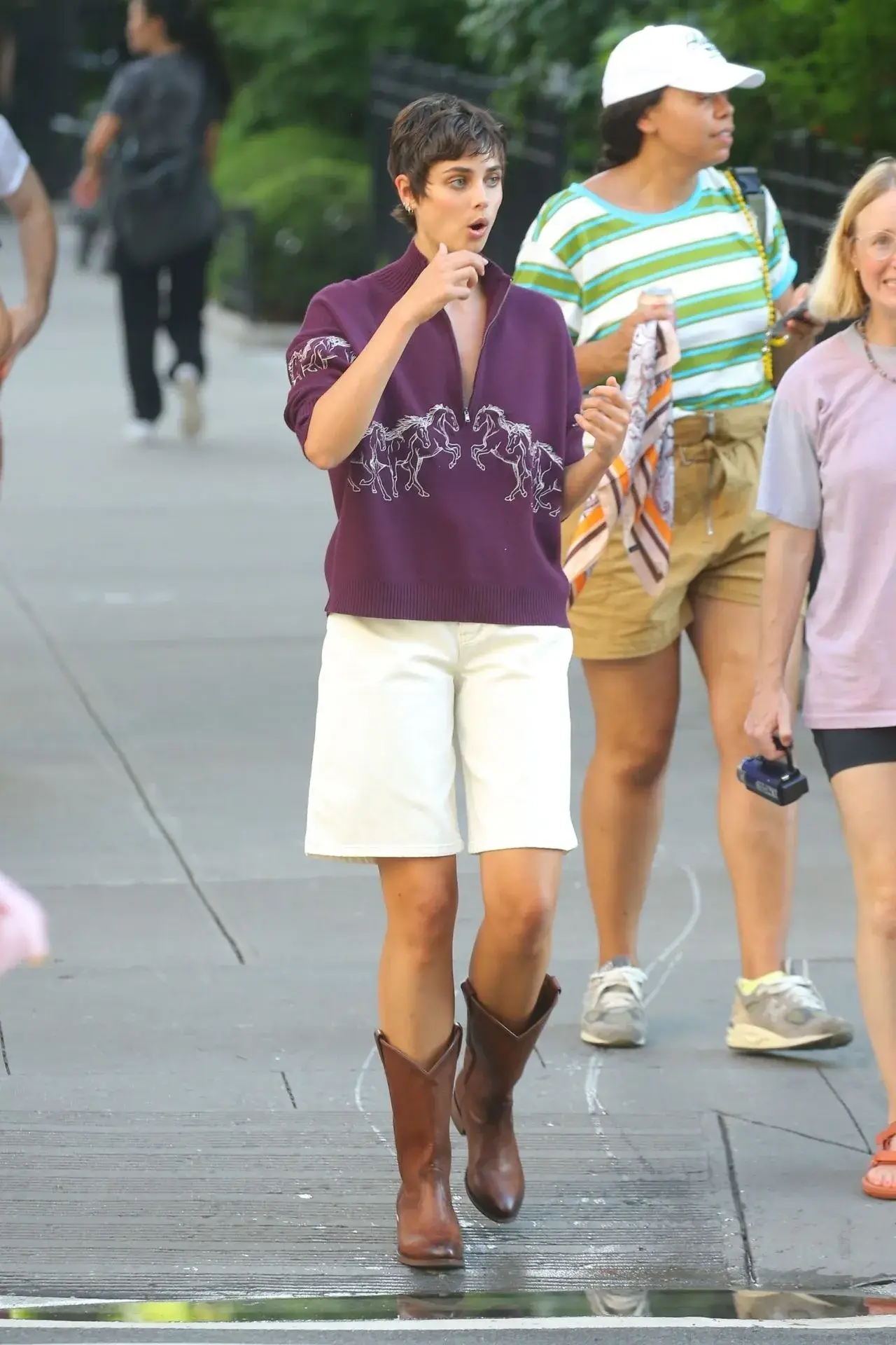 Taylor Hill Shooting a Video in Washington Square Park in New York City